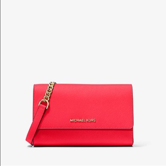 NWT MK 3 in 1 crossbody clutch wristlet coral - Picture 5 of 9